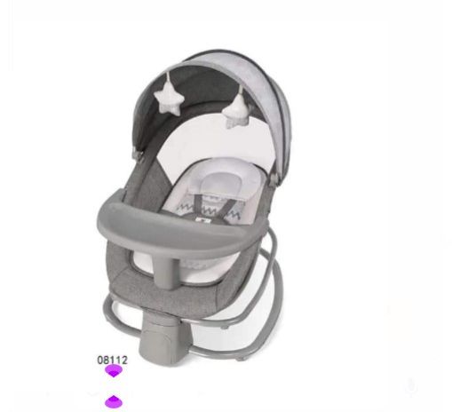 "Mastela 4-in-1 Deluxe Baby Rocker – Smart App-Controlled Comfort with Digital Display, Feeding Tray, Canopy & Built-In MP3 Playback for Soothing On-the-Go!""