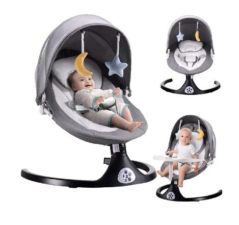 "Ultimate Comfort for Your Little One: Generic Electric Baby Swing – From Newborn to 2 Years, with Adjustable Speed, Soothing Music, and Gentle Rocking for Restful Naps and Playtime"
