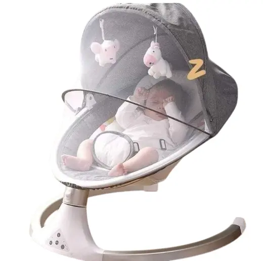 "Ultimate Comfort on-the-Go: Baby Swing with USB Playback, Soothing Vibration, and Multiple Reclining Positions for Restful Naps and Playtime"