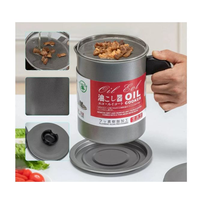 1.4L Stainless Steel Oil Filter & Sieve – Polished Durable Design for Safe, Easy Oil Storage & Reuse | Eco-Friendly Cooking Solution