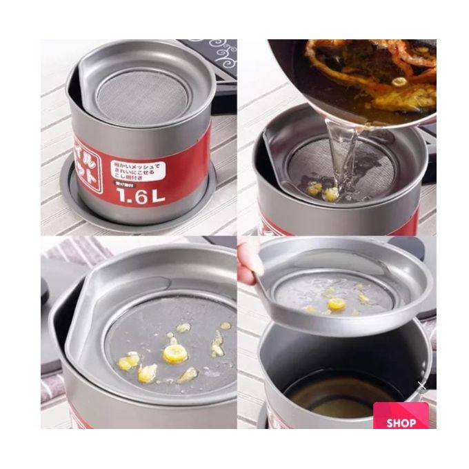 1.4L Stainless Steel Oil Filter & Sieve – Polished Durable Design for Safe, Easy Oil Storage & Reuse | Eco-Friendly Cooking Solution