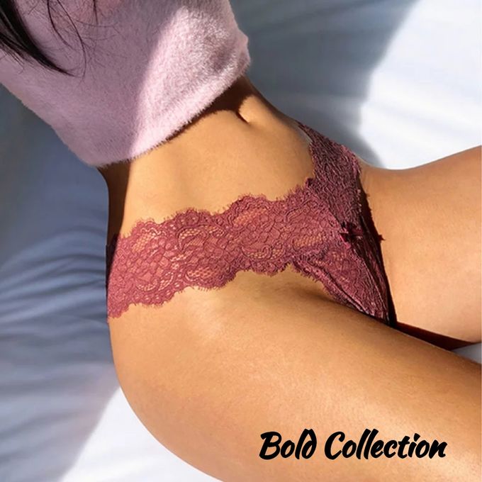 "Most Beautiful Bow Lace Thong Panties for Women – Elegant & Sexy Lingerie (Fits Hips 34–40 Inches)"