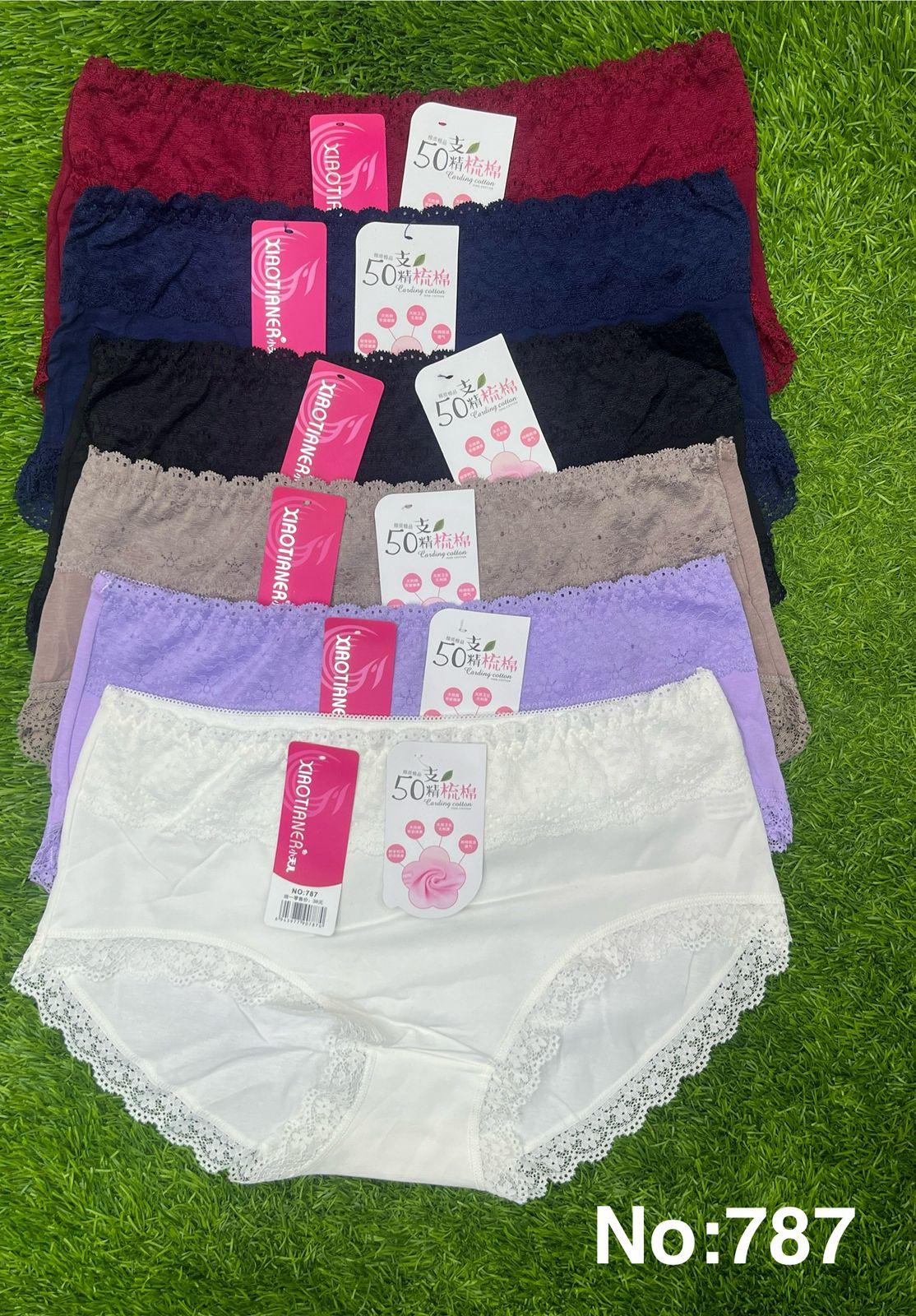 6 pcs Sexy High-Waist Cotton Panties for Women – Soft, Breathable & Flattering Tummy Control Lingerie