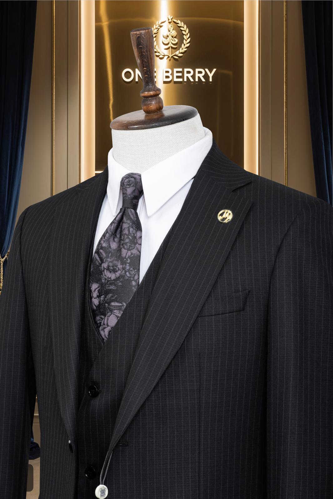 Men’s Fashion Slim Fit 3 piece Suit with free tie  – Premium Formal Wear Made in Turkey – Stylish Blazer and Trousers Set for Business, Weddings, and Special Occasions