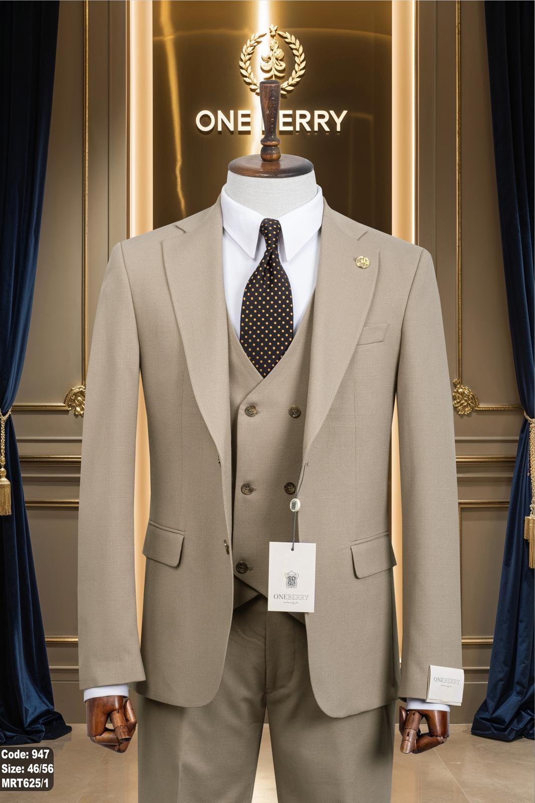 Men’s Fashion Slim Fit 3 piece Suit with free tie  – Premium Formal Wear Made in Turkey – Stylish Blazer and Trousers Set for Business, Weddings, and Special Occasions