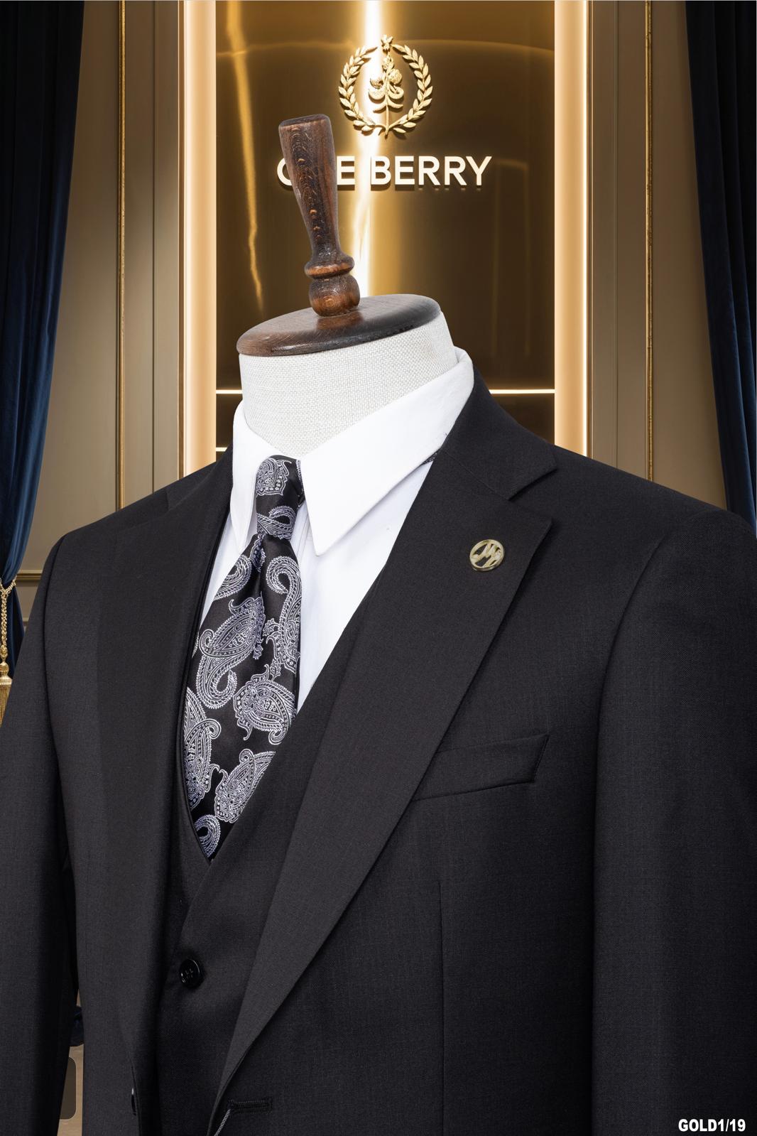 Men’s Fashion Slim Fit 3 piece Suit with free tie  – Premium Formal Wear Made in Turkey – Stylish Blazer and Trousers Set for Business, Weddings, and Special Occasions