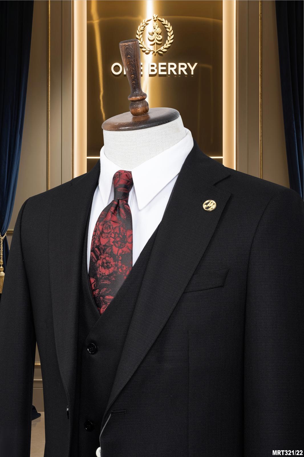 Men’s Fashion Slim Fit 3 piece Suit with free tie  – Premium Formal Wear Made in Turkey – Stylish Blazer and Trousers Set for Business, Weddings, and Special Occasions