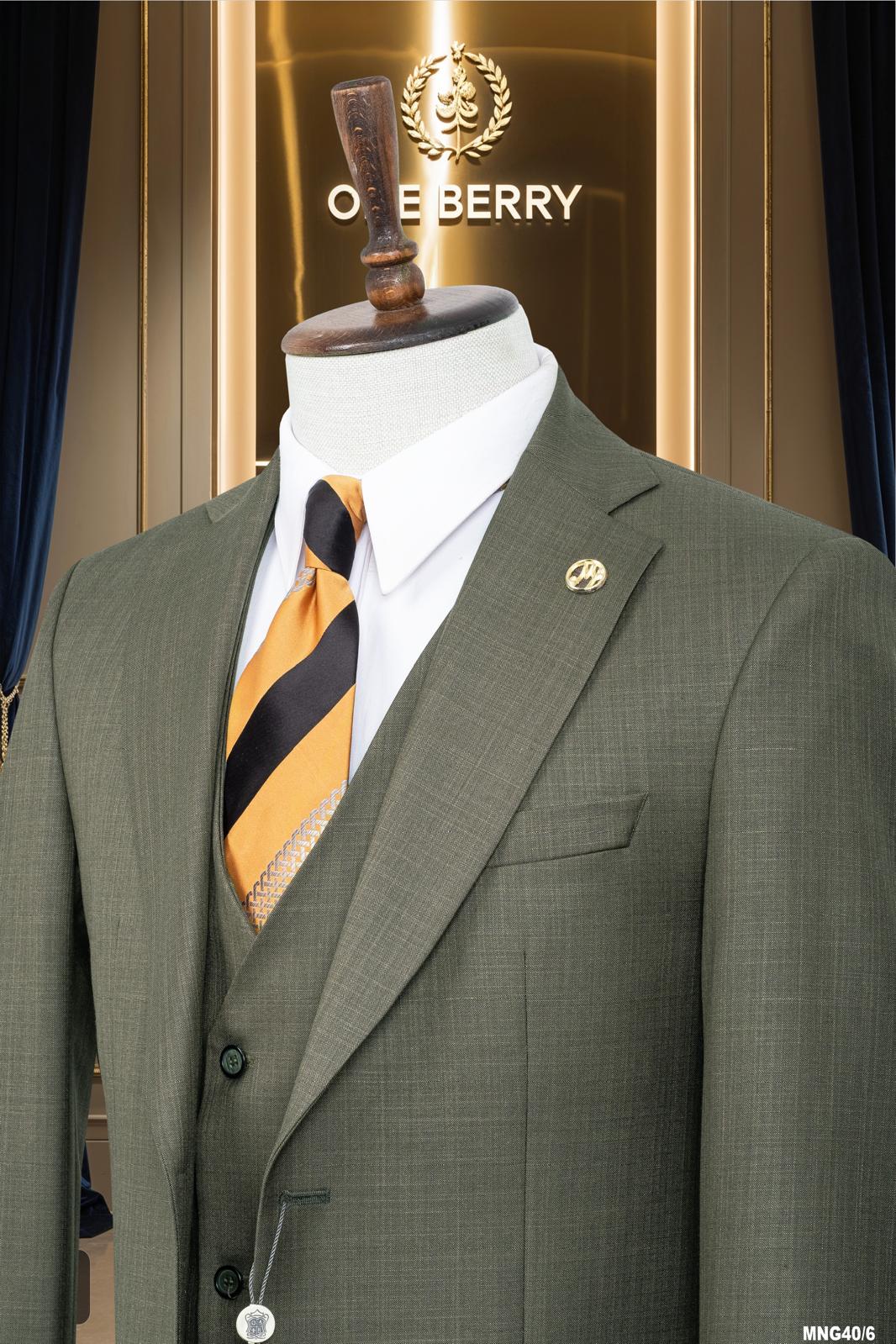 Men’s Fashion Slim Fit 3 piece Suit with free tie  – Premium Formal Wear Made in Turkey – Stylish Blazer and Trousers Set for Business, Weddings, and Special Occasions