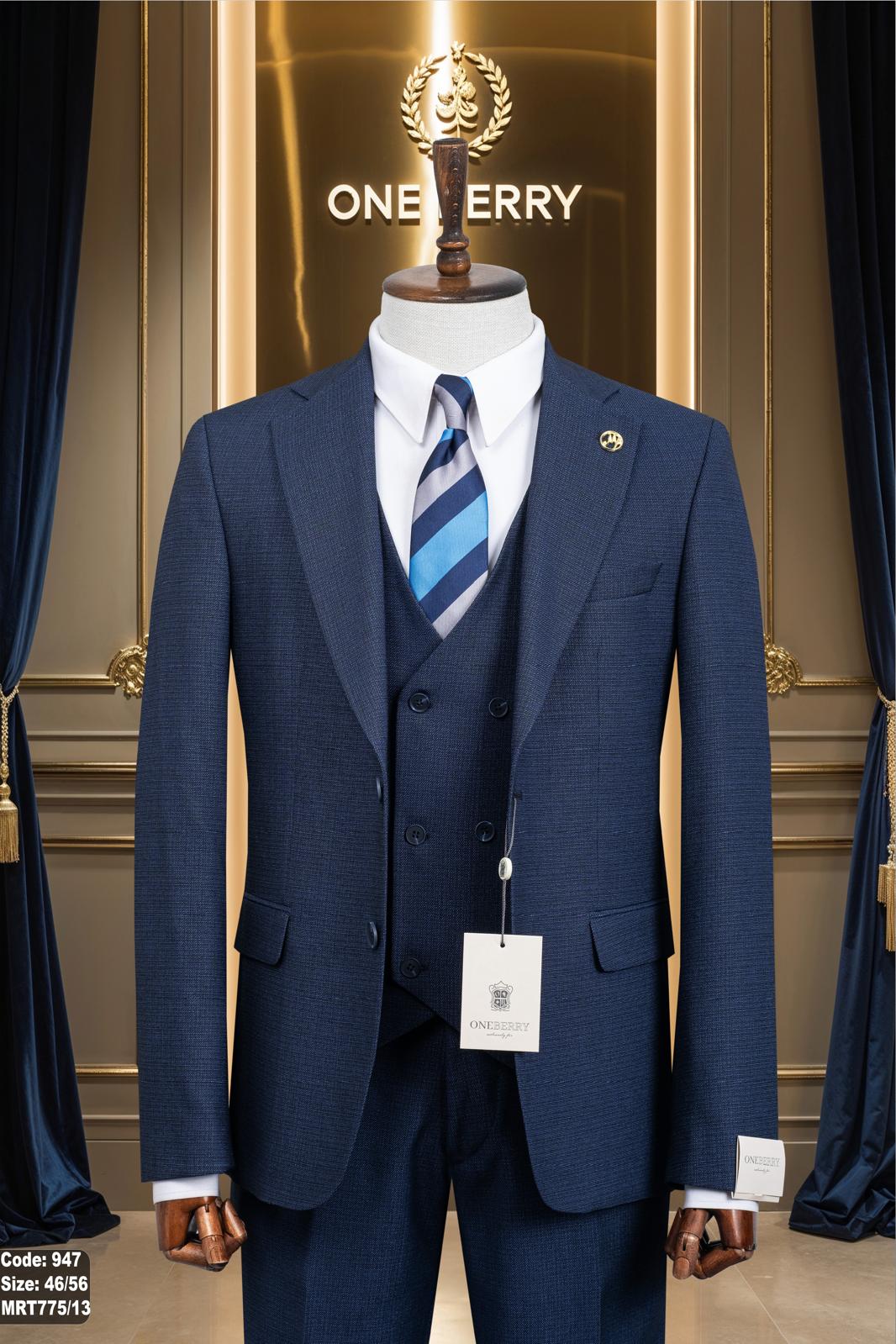 Men’s Fashion Slim Fit 3 piece Suit with free tie  – Premium Formal Wear Made in Turkey – Stylish Blazer and Trousers Set for Business, Weddings, and Special Occasions