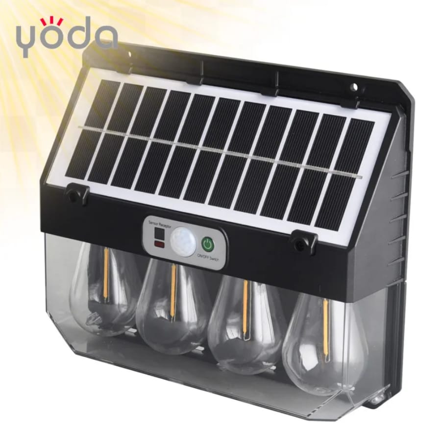 Outdoor Solar Wall Light with Tungsten Bulb – Motion Sensor, 18650 Battery & Solar Panel | Perfect for Garden, Stairs, Driveways & Patios"