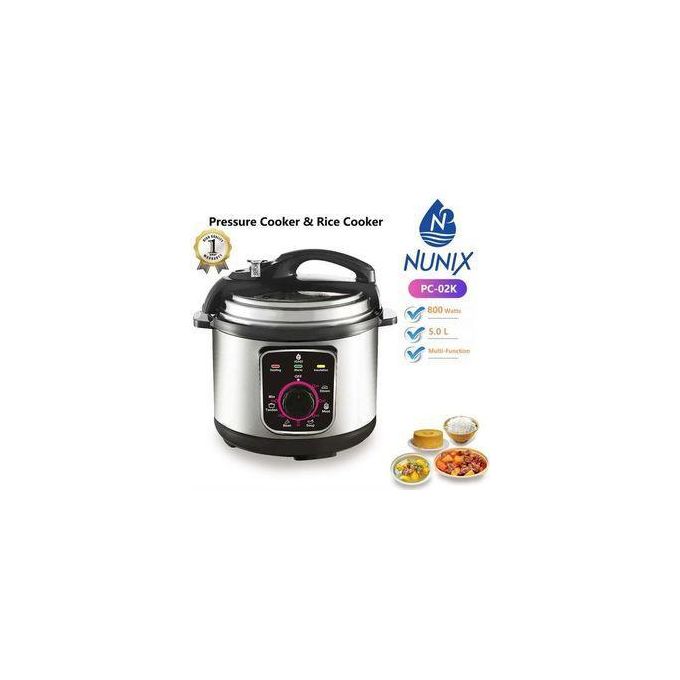 "PC-03 Nunix 5L Multi-Function Electric Pressure Cooker & Rice Cooker – 1000W Powerful Cooking Pot for Fast, Versatile Meal Prep | Steamer, Slow Cooker & More"