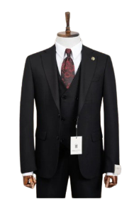 Men’s Fashion Slim Fit 3 piece Suit with free tie  – Premium Formal Wear Made in Turkey – Stylish Blazer and Trousers Set for Business, Weddings, and Special Occasions