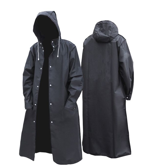“Premium Heavy-Quality Adult Raincoat with Cap – Ultra-Durable, Waterproof, 110cm Full-Length Design, Unisex Fit Up to 120kg for Maximum Protection in All Weather Conditions”