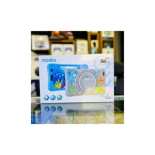 Modio NEW M128 Kids Study Tablet, with Free Wireless Headphones8-Inch HD Display, 6GB RAM + 256GB ROM, 4000mAh Battery, 5G SIM Card Slot, WiFi & Mobile Data Support, Silicone Protective Cover,