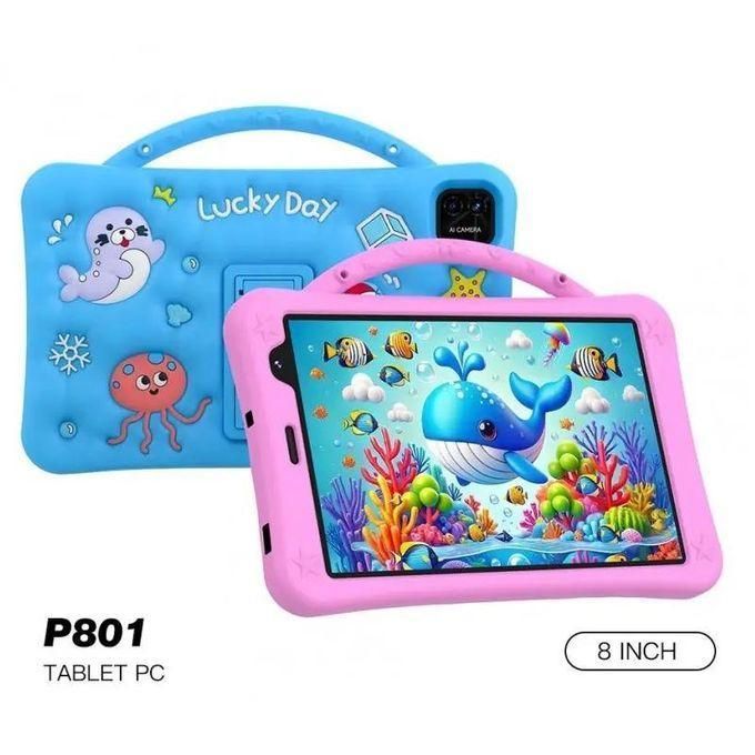 Modio NEW M128 Kids Study Tablet, with Free Wireless Headphones8-Inch HD Display, 6GB RAM + 256GB ROM, 4000mAh Battery, 5G SIM Card Slot, WiFi & Mobile Data Support, Silicone Protective Cover,