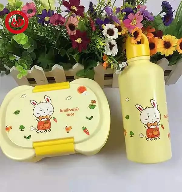 Premium Kids Lunch Boxes and Kids Water Bottles Set – Colorful, Durable & BPA-Free Partitioned Lunchbox with Multiple Compartments, Leak-Resistant Design, and Child-Friendly Water Bottle for School,
