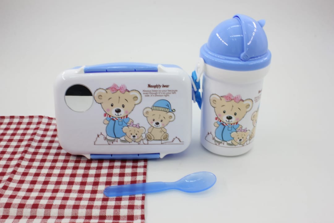 Premium Kids Lunch Boxes and Kids Water Bottles Set – Colorful, Durable & BPA-Free Partitioned Lunchbox with Multiple Compartments, Leak-Resistant Design, and Child-Friendly Water Bottle for School,