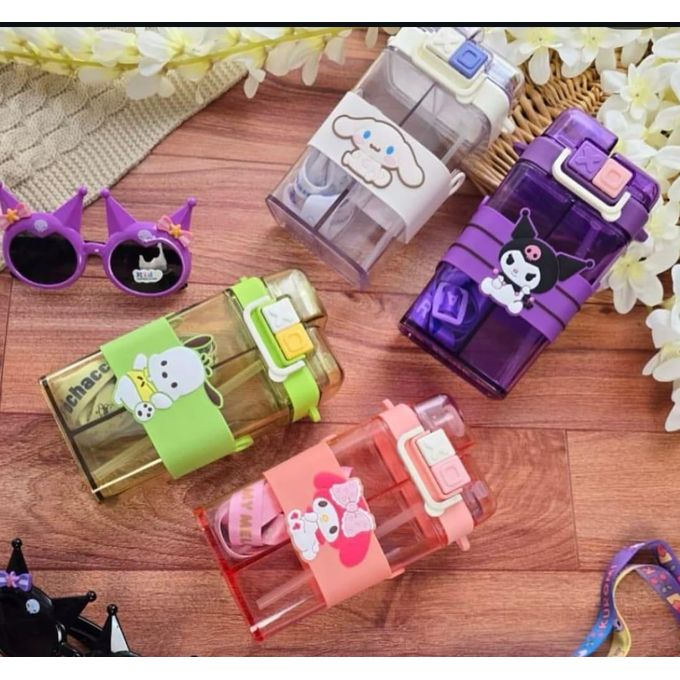 1PCS Adorable Sanrio Kids Water Bottle 500ML – BPA Free Dual Nozzle Sipper, Leakproof Bottle with Shoulder Strap, Cute School Water Bottle for Girls