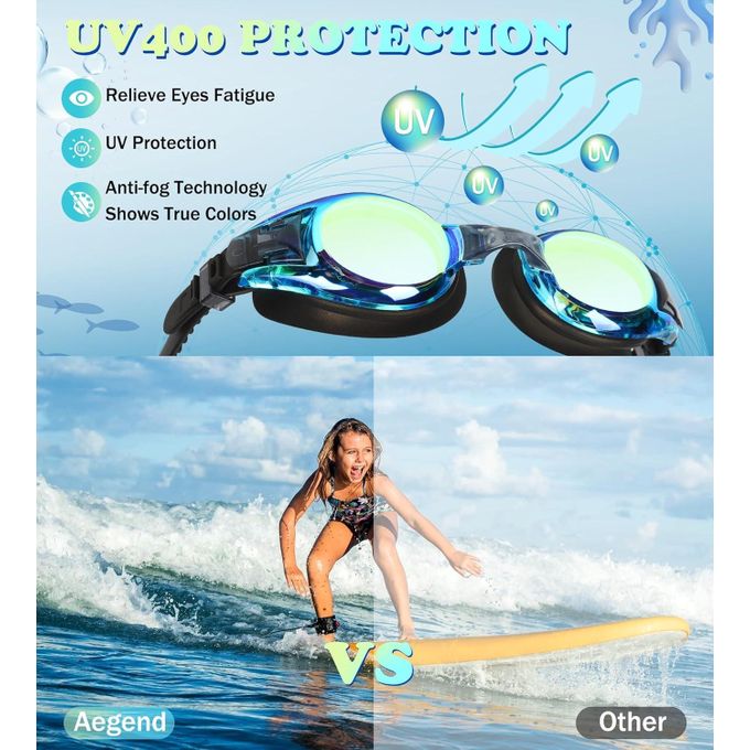 Kids Anti-Fog Swimming Goggles – UV Protection Leakproof Swim Glasses with Soft Silicone Seal & Adjustable Head Strap for Boys and Girls