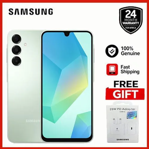 [Free Gift] Samsung Galaxy A16 128GB+4GB 6.7" Super AMOLED Display Mediatek Helio G99 50MP Triple Camera Android 14 5000mAh 25W Type-C Charge Smart Phones phone + 25W Travel Adapter Light Green