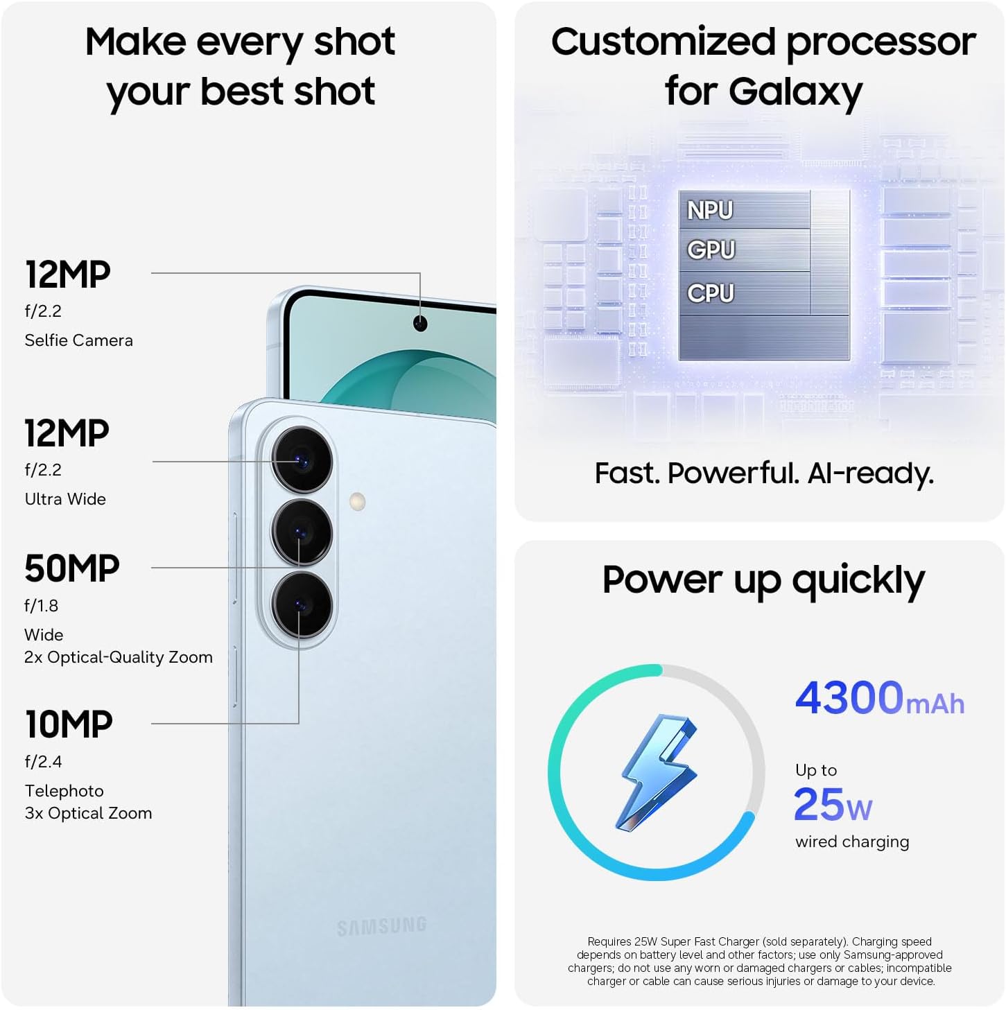 New Arrival Samsung Galaxy S26 256GB + 12GB 7.4mm Ultra Slim 6.7" 120Hz AMOLED Privacy Secure Display 50MP Triple Camera Exynos 2600 4300mAh 25W Wired 15W Wireless Charge Android 16 AI Smart Phone