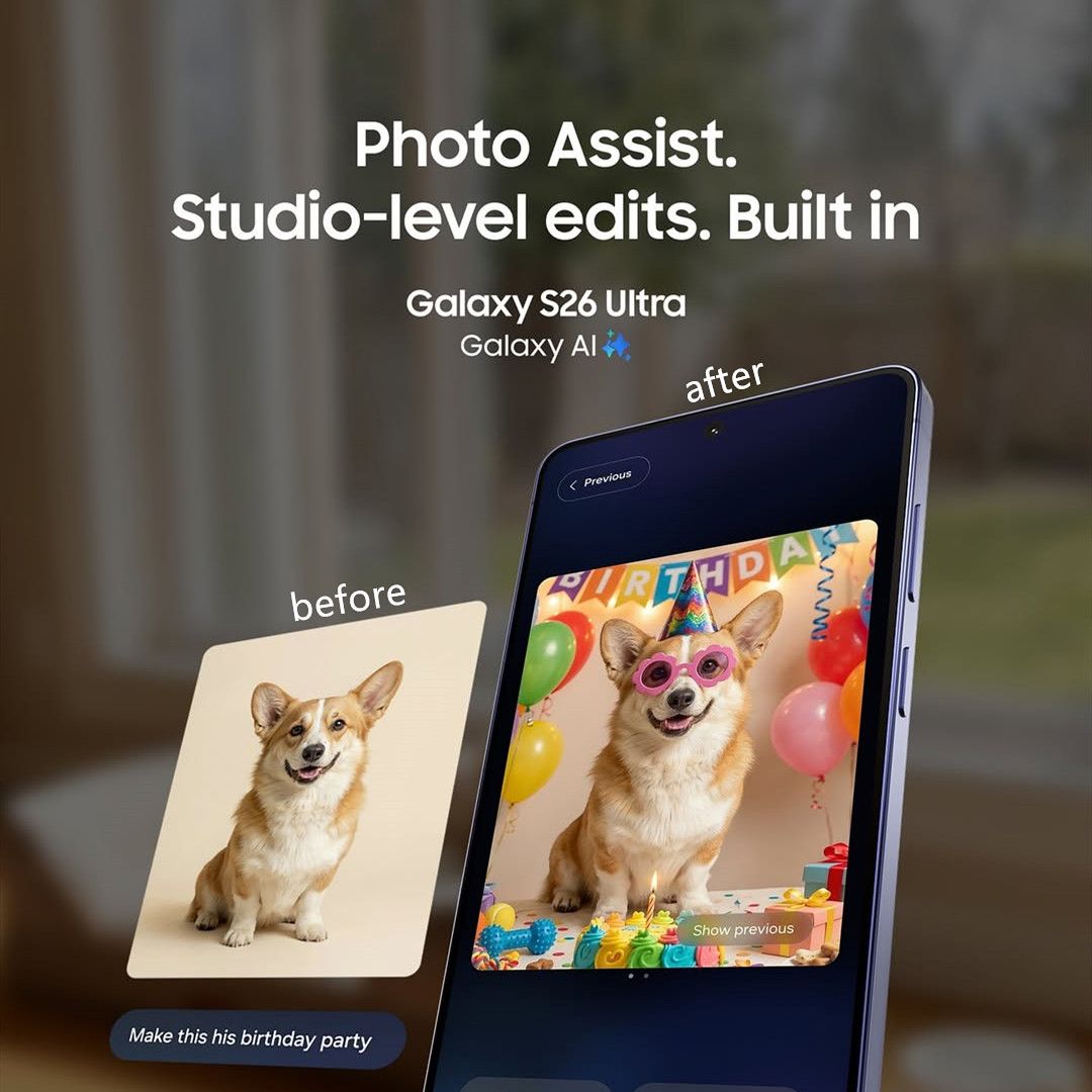 New Arrival Samsung Galaxy S26+ 5G 512GB + 12GB 6.7" 120Hz Dynamic LTPO AMOLED 2X Privacy Secure Display 50MP Snapdragon 8 Elite Gen 5 45W 4900mAh IP68 Android 16 S26 Plus AI Smart Phone