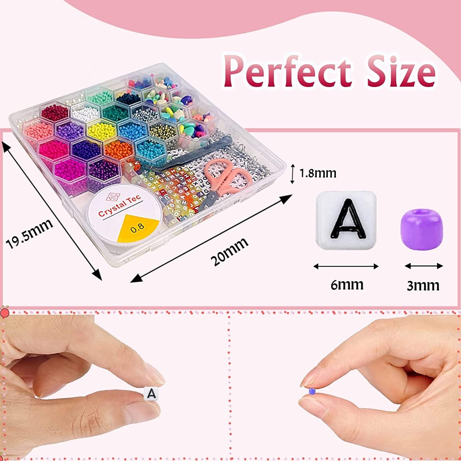 Clay Beads Kit – Multi-Color Beads with Charms, Letters & Elastic Strings for DIY Jewelry Making Bracelets & Necklaces, Gift for Women & Girls