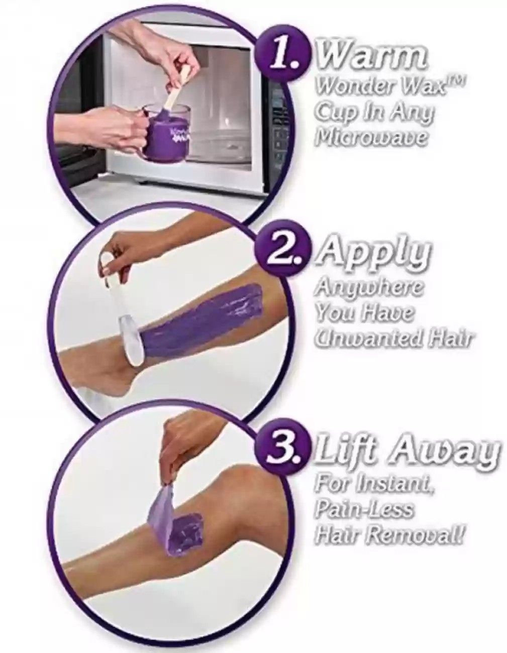 WONDER WAX Quick & Painless Hair Removal – Microwaveable Waxing Kit for Smooth, Effective At-Home Hair Removal with Easy Application & Long-Lasting Results