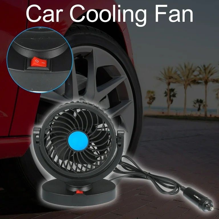 12V DC Electric Car Single Head Fan – 360 Degree Rotatable Dashboard Air Fan with Adjustable Powerful Cooling, Compact Car Auto Climate Cooler