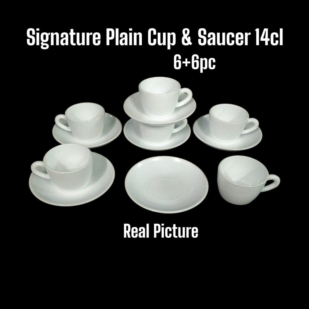 12pcs Elegance Classy Kitchen Cup & Saucer Set – 6 Cups & 6 Saucers, Durable High-Quality Finish for Tea, Coffee & Hot Beverages, Ideal for Home, Office & Hospitality