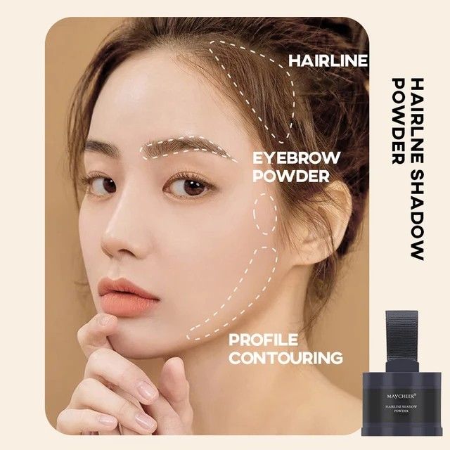 Hair Line Dye Powder Black & Brown – Natural Instant Root Cover Up, Waterproof Hairline Shadow Powder & Scalp Concealer for Thinning & Bald Spots.
