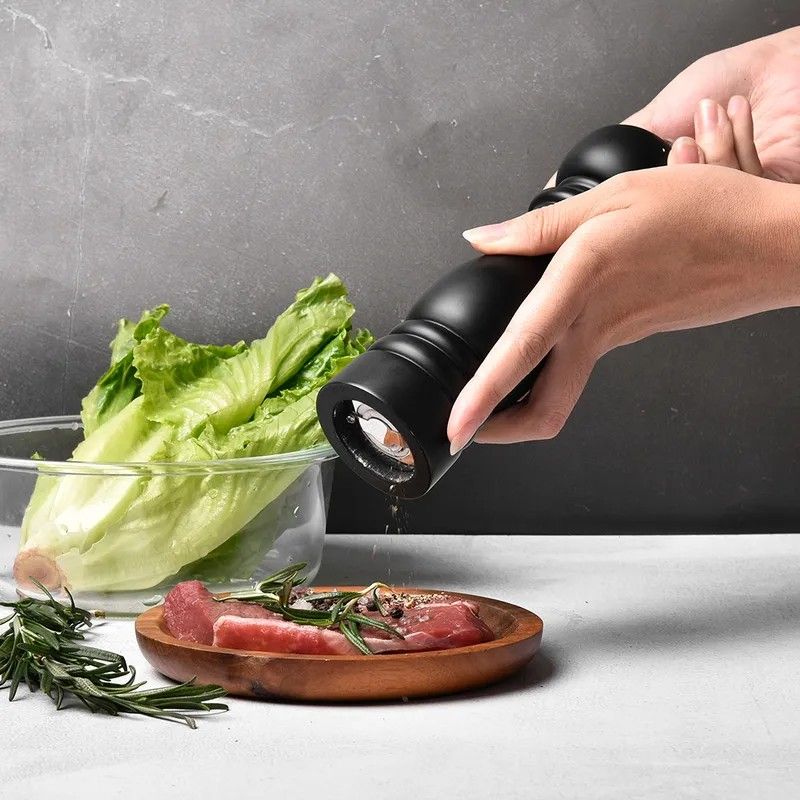 6 Inch Wood Pepper Grinder Mill – Adjustable Stainless Steel Grinder with Classic Wood Design for Fresh Spices, Salt & Pepper in Kitchen or Dining