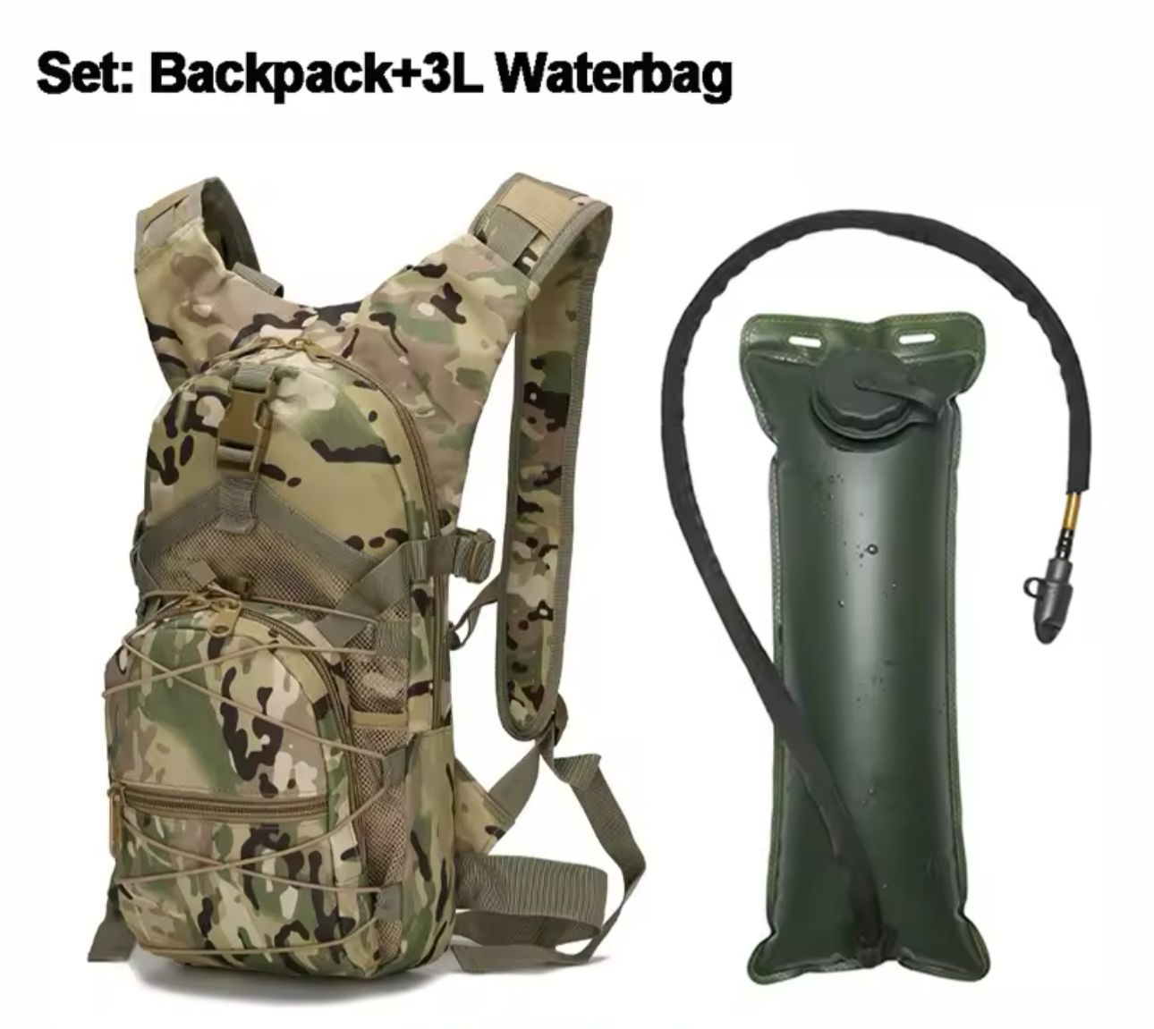 2 in 1 Hydration Backpack with 3 Litre Insulated Water Bag – Complete Ready Set for Hiking, Trekking, Biking, Running & Outdoor Adventure Sports Enthusiasts