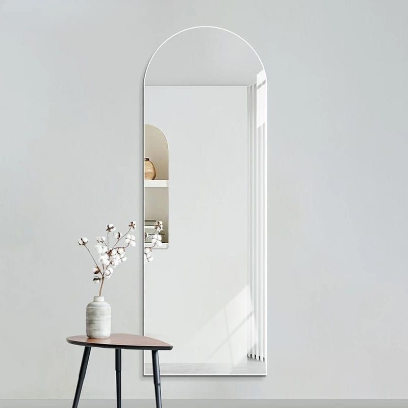 Unbreakable Acrylic Self Adhesive Semicircle Mirror – No-Drill Installation for Walls & Doors, Scratch Resistant & Flexible Paint Safe Home Decor