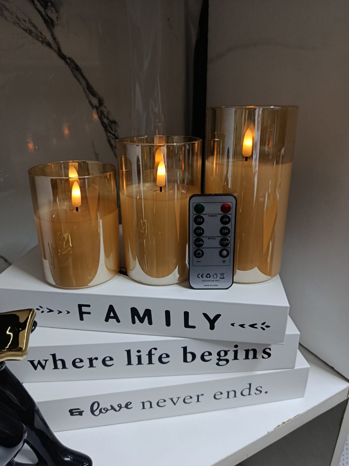 Set of 3 LED Smokeless Non-Drip Candles with Remote Control – Flameless Battery-Powered Decorative Candles for Home Ambiance and Safe Lighting