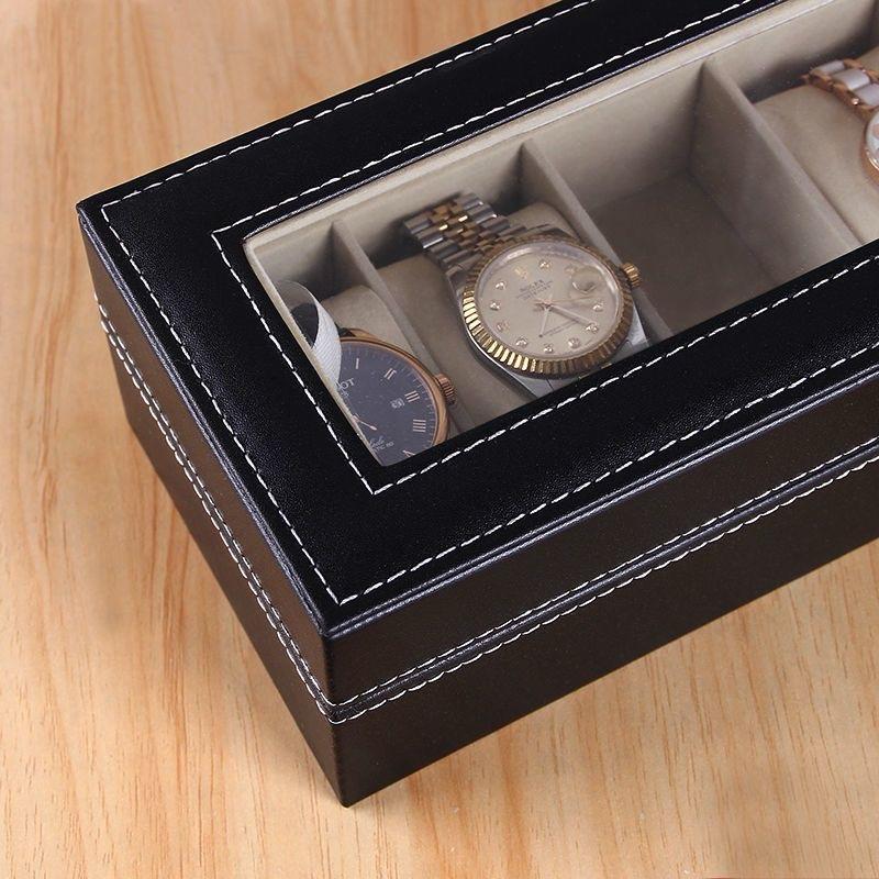 6-Slot Watch Organizer & Storage Box – Premium PU Leather Craftsmanship for Display and Protection from Scratches, Ideal as a Perfect Gift for Watch Lovers