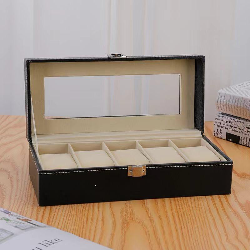 6-Slot Watch Organizer & Storage Box – Premium PU Leather Craftsmanship for Display and Protection from Scratches, Ideal as a Perfect Gift for Watch Lovers