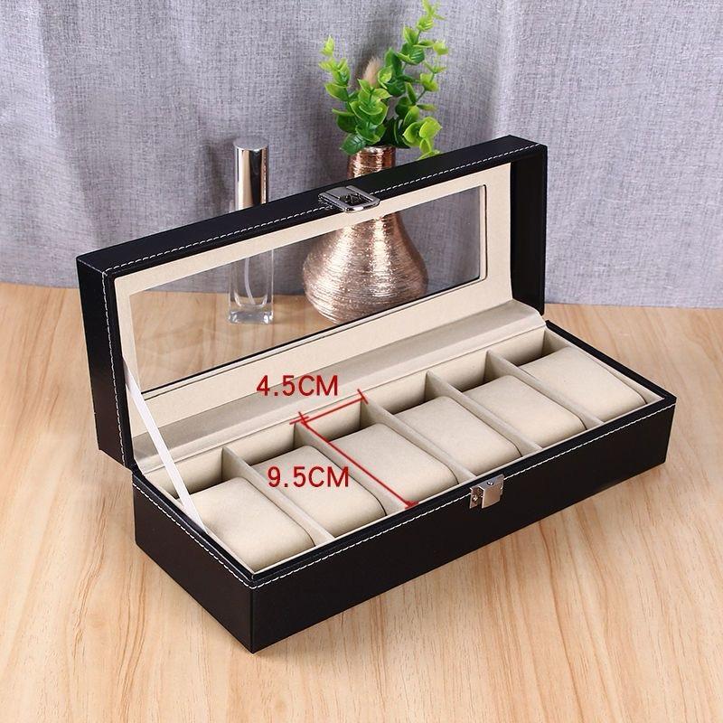 6-Slot Watch Organizer & Storage Box – Premium PU Leather Craftsmanship for Display and Protection from Scratches, Ideal as a Perfect Gift for Watch Lovers