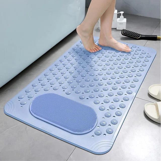 Anti-Slip Bathroom Mat Size 38x70cm – Non-Slip Absorbent Shower Mat with Rubber Underside for Bathroom Floor, Sink Area and Tub Safety at Home