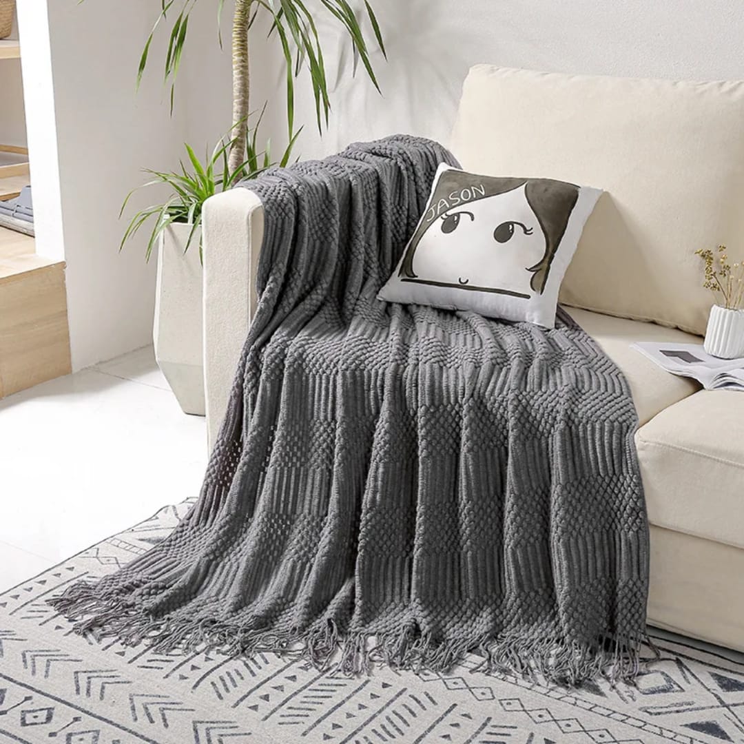 Throw Blanket Size 130x220cm – Soft Cozy Oversized Couch Blanket for Living Room, Bedroom or Travel, Lightweight Warm Comfortable Home Decor Accent