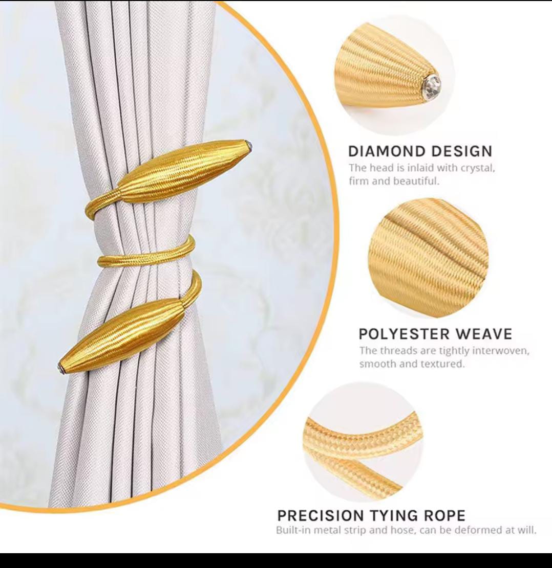 A Pair of Curtain Tie Backs – Decorative Hooks and Holdbacks for Drapes, Curtains and Window Treatments in Living Room, Bedroom or Home Decor