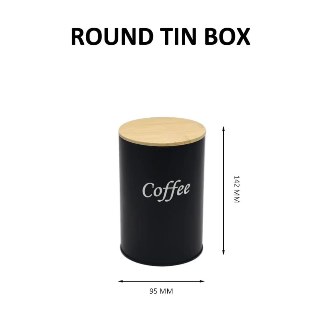 Coffee, Sugar and Tea Alloy Canisters with Bamboo Lids – Set of Three Airtight Kitchen Storage Containers for Countertop Organization and Freshness Preservation