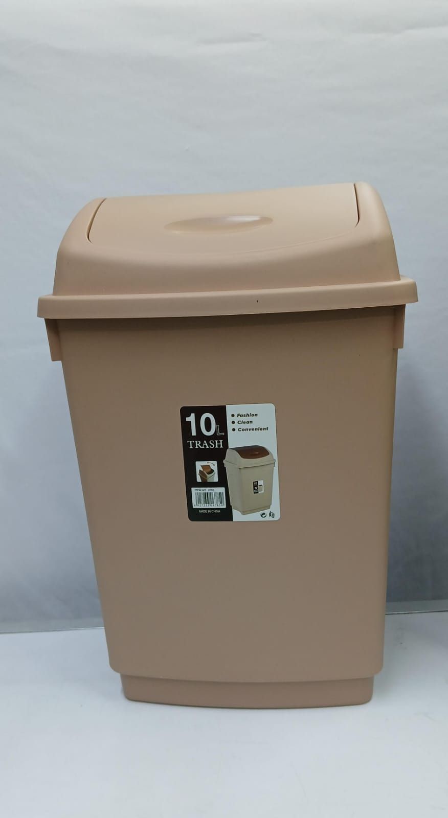 10 Litre Plastic Trash Bin – Compact Waste Basket with Swing Lid for Kitchen, Bathroom, Office or Bedroom, Durable Easy Clean Garbage Container