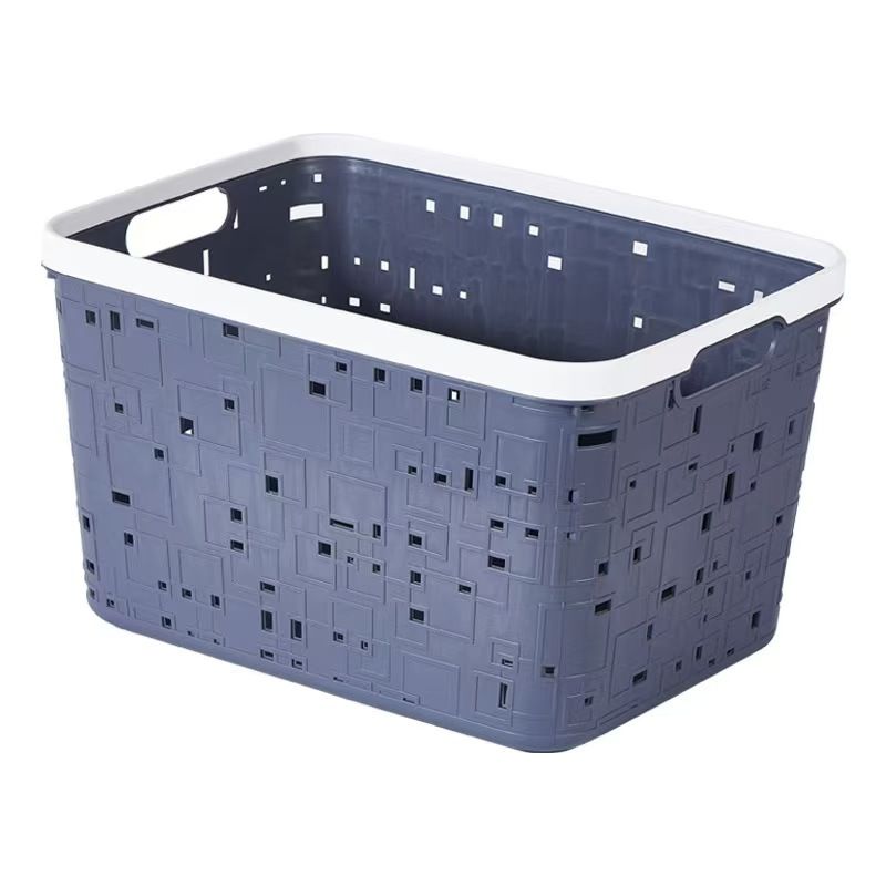 Large Binded Plastic Storage Basket 31x21.5x17.5cm – Sturdy Organizer Bin for Kitchen Shelves, Pantry, Bathroom Cabinets and Home Storage Solutions