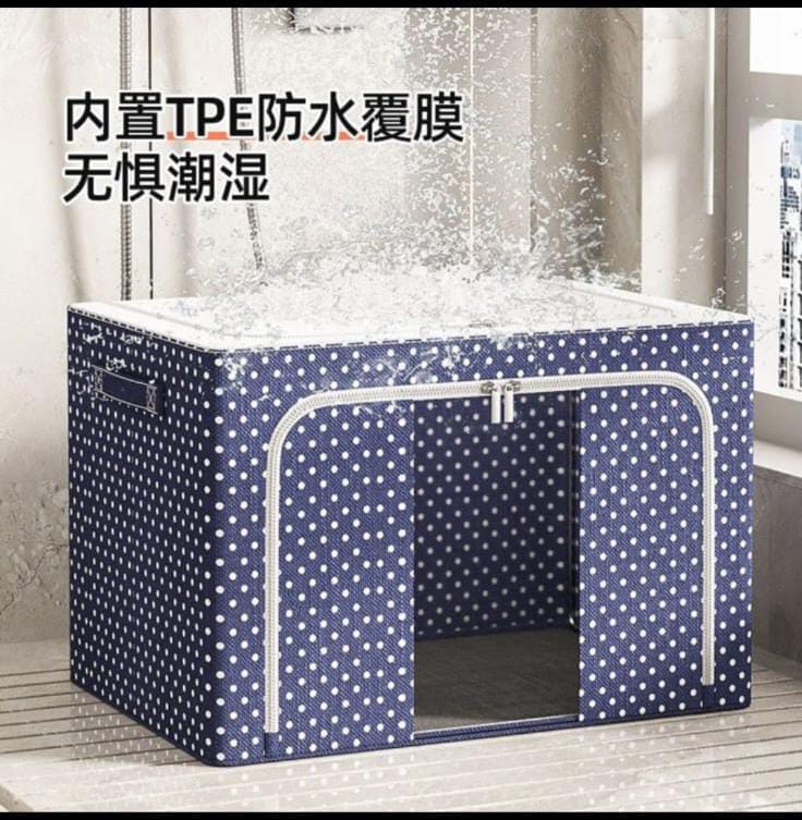 100 Litre Zipped Storage Box Wardrobe Organiser – 42x60x40cm Large Fabric Closet Storage Container for Clothes, Bedding, Blankets and Seasonal Items