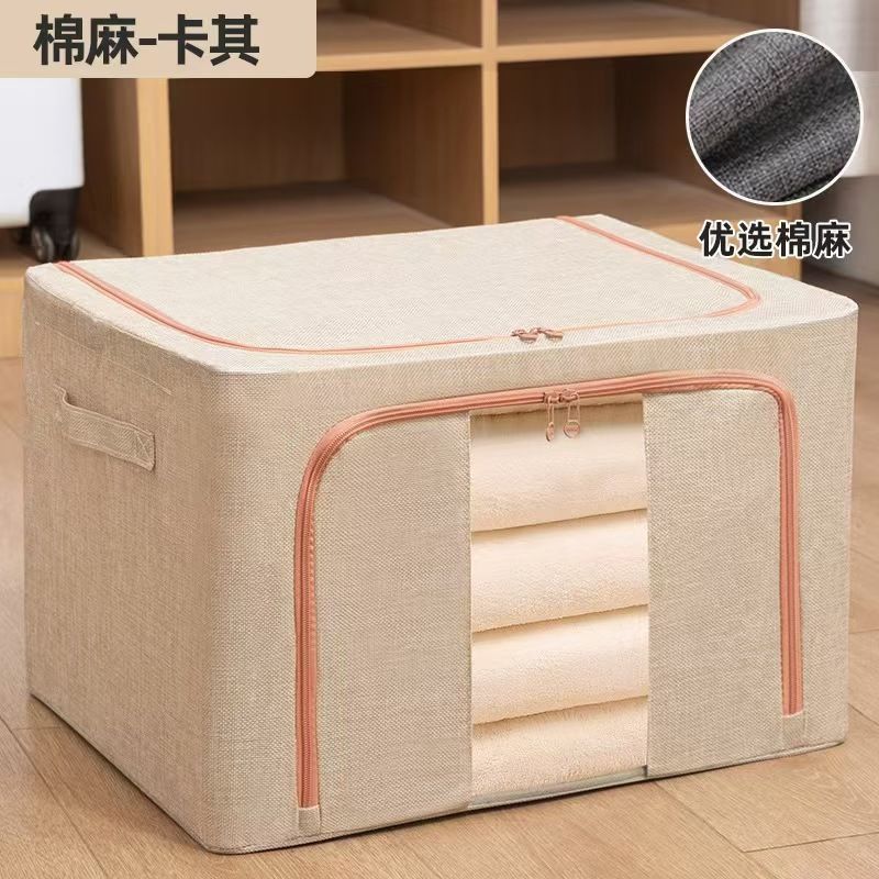 100 Litre Zipped Storage Box Wardrobe Organiser – 42x60x40cm Large Fabric Closet Storage Container for Clothes, Bedding, Blankets and Seasonal Items