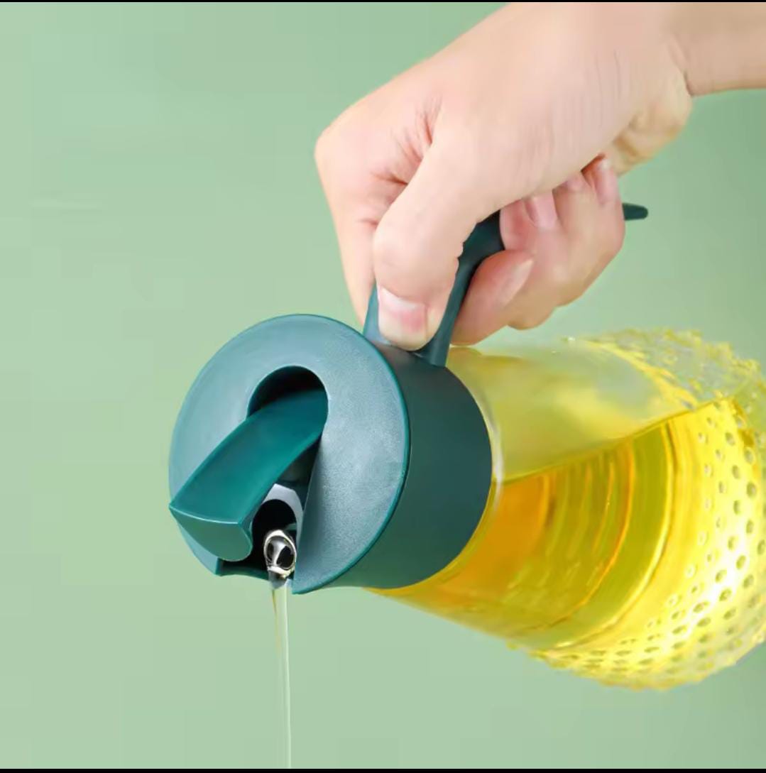 630ml Oil Dispenser – Glass Kitchen Oil Bottle with Precision Pour Spout for Cooking Oil, Olive Oil, Vinegar and Salad Dressing
