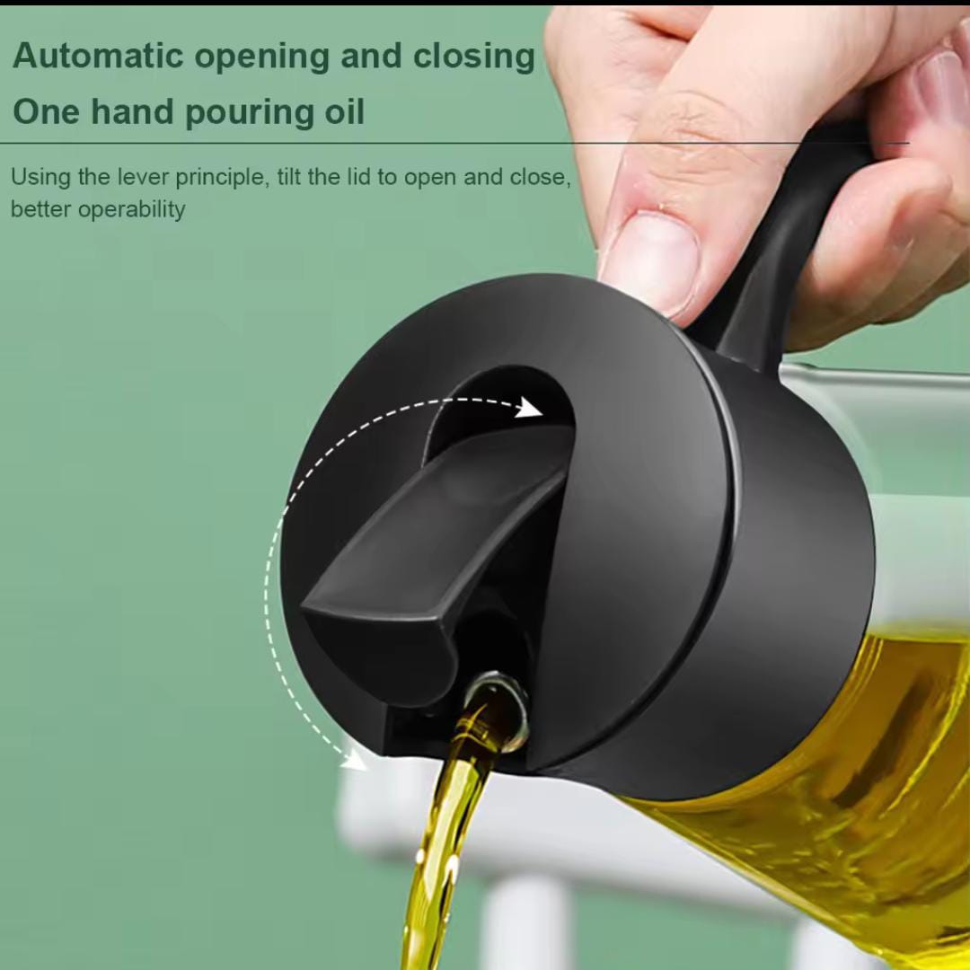 630ml Oil Dispenser – Glass Kitchen Oil Bottle with Precision Pour Spout for Cooking Oil, Olive Oil, Vinegar and Salad Dressing