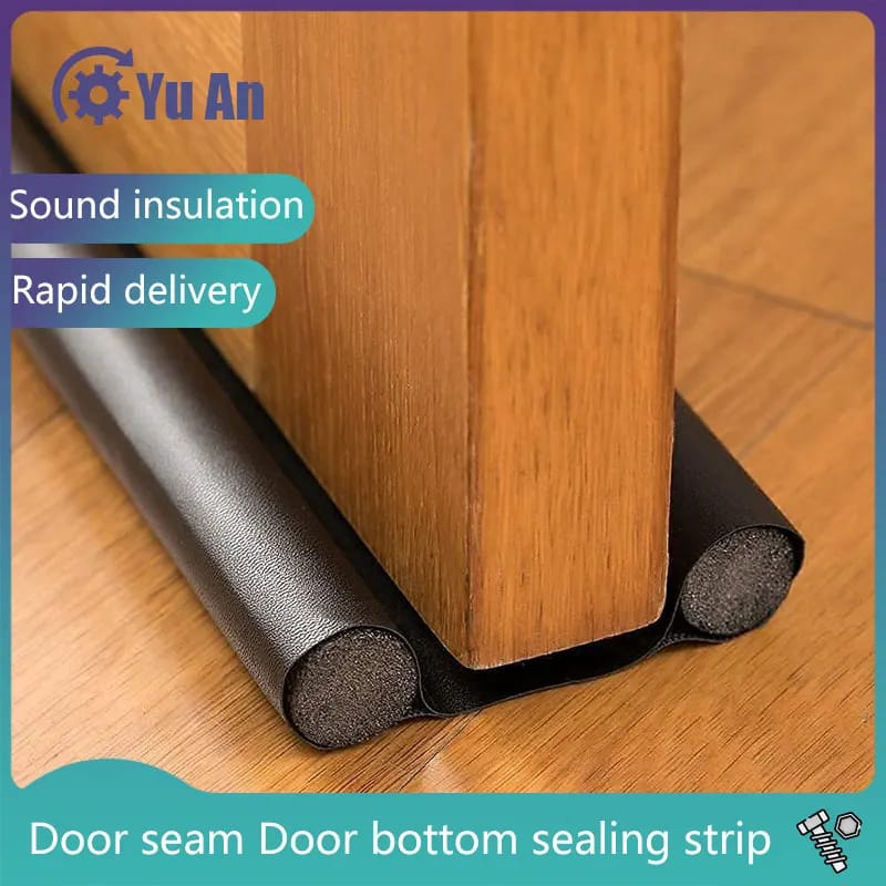 Bottom Door Sealer Strip 1 Meter Long – Self-Adhesive Weather Stripping for Door Bottom, Blocks Draft, Dust, Noise and Insects Under Doors