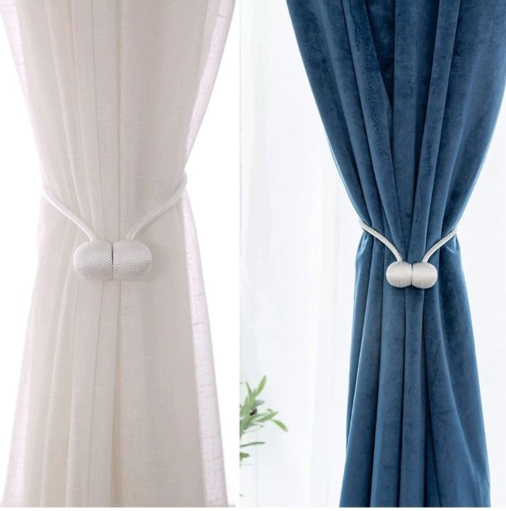 High Quality 2-Piece Pair of Magnetic Home and Office Curtain Tie Back Holder – Strong Magnets for Securely Holding Drapes and Curtains Open